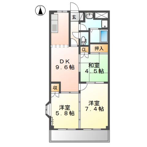 ライフパーク(3DK/2階)の間取り写真