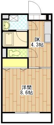 グリフィンドール(1DK/1階)の間取り写真
