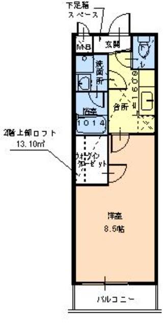 モンサント旭町(1K/2階)の間取り写真