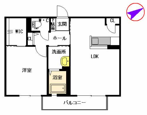 パークサイドヴィラ  C棟(1LDK/2階)の間取り写真