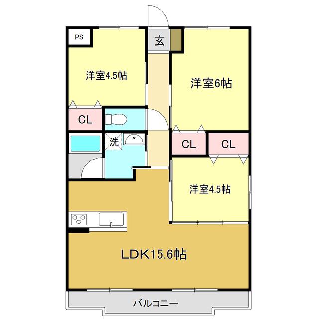 ガーデンハイツ永野V(3LDK/3階)の間取り写真