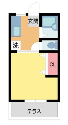 サンビレッジクレハ(1K/1階)の間取り写真