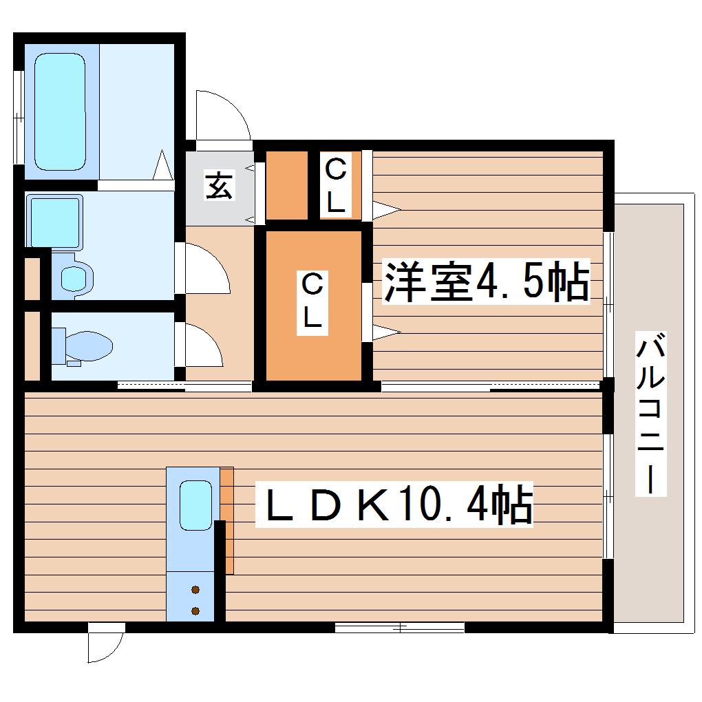 D-ROOMプレミオ木町(1LDK/3階)の間取り写真