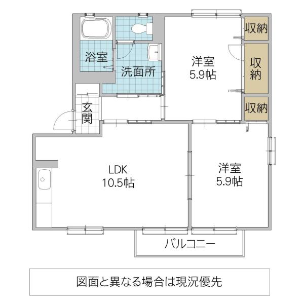 ステラ弐番館(2LDK/1階)の間取り写真