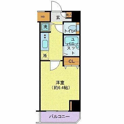 プレール天王洲アイル弐番館(1K/6階)の間取り写真