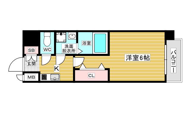 エスリード大阪シティグランツ(1K/4階)の間取り写真