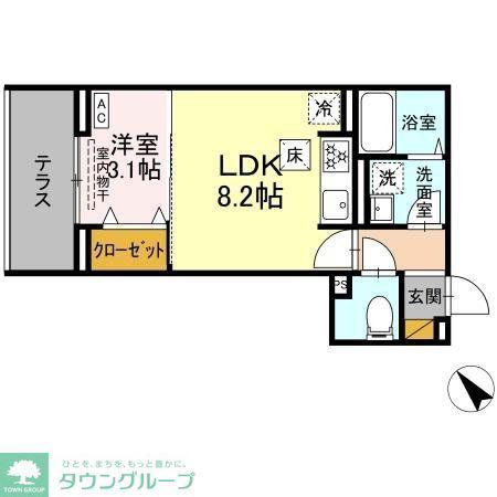 D-SOLACE幕張本郷2丁目(1LDK/3階)の間取り写真