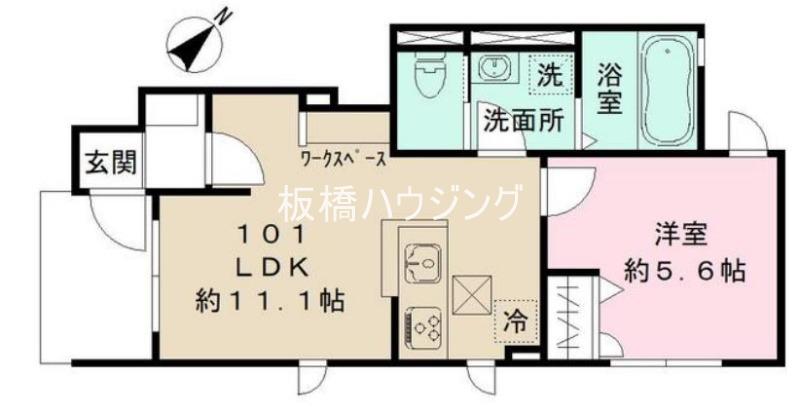 サンタンジェ平和台(1LDK/1階)の間取り写真