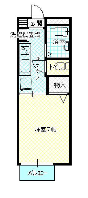 ROYAL TOKAI C棟(1K/2階)の間取り写真