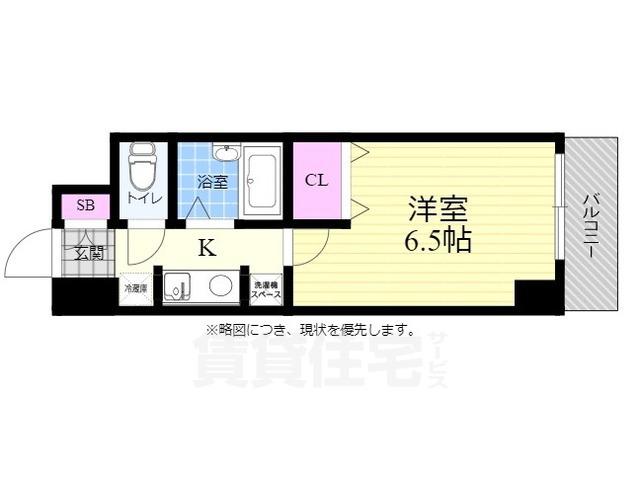 AXIS舟入(1K/7階)の間取り写真