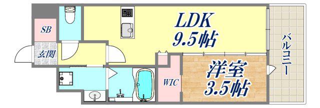 BRIS西宮(1LDK/2階)の間取り写真