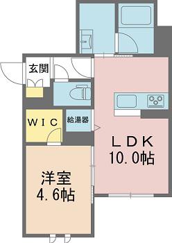 レフィアント高木(1LDK/1階)の間取り写真
