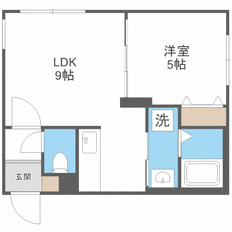 シェラトン札幌菊水(1LDK/3階)の間取り写真