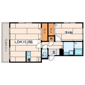 ミシェル(1LDK/3階)の間取り写真