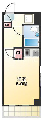 グランピア上汐(ワンルーム/5階)の間取り写真