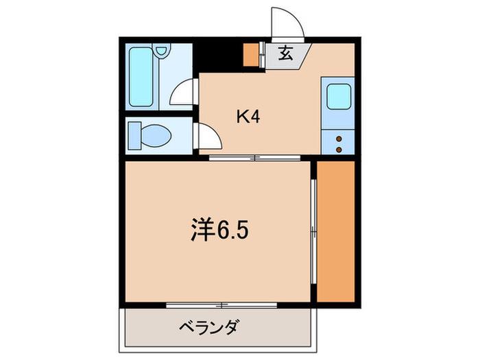 みなともハイツ旗の台(1K/1階)の間取り写真