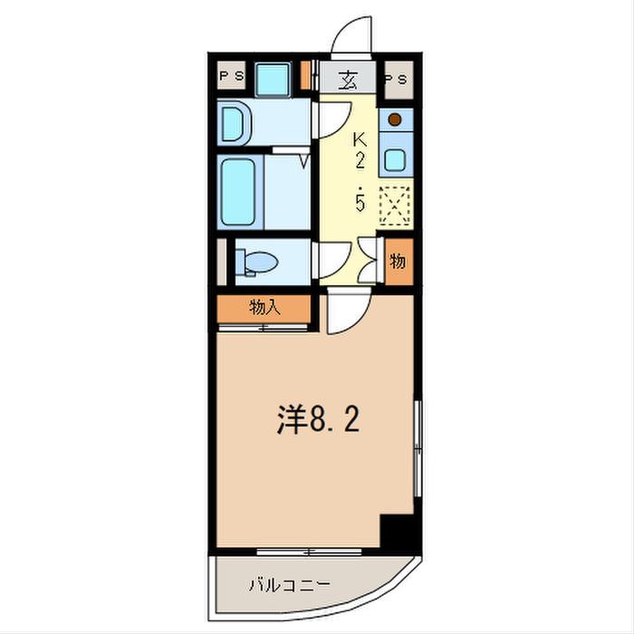 オロール南浦和(1K/3階)の間取り写真