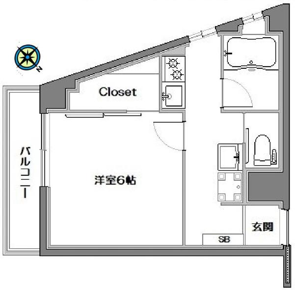 三和駒込(1K/3階)の間取り写真