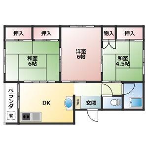 クイーンズガーデン(3DK/4階)の間取り写真