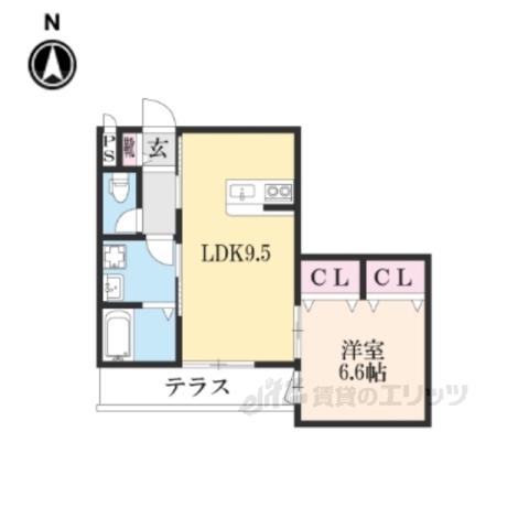 プライベートレジデンス 京都駅西(1LDK/1階)の間取り写真