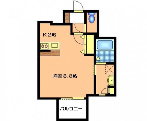 クレセント尼子(1K/5階)の間取り写真