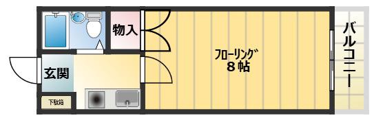 シャローム門真(1K/3階)の間取り写真