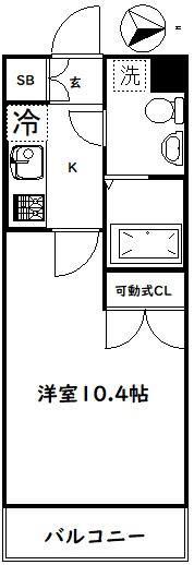 マーブルテラス(1K/3階)の間取り写真