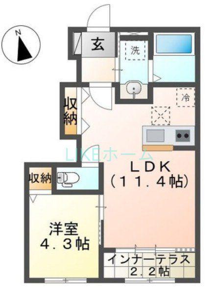 CHATEAU・ARV(1LDK/1階)の間取り写真