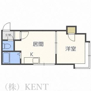 ノースクリエイト二十四軒I(1DK/2階)の間取り写真