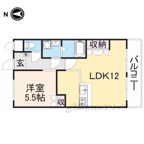 グッドラック(1LDK/2階)の間取り写真