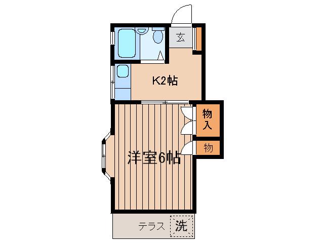 ベルメゾン(1K/1階)の間取り写真