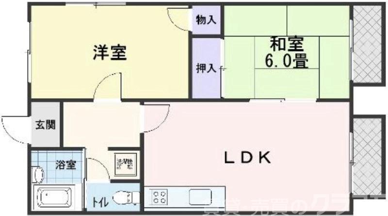 ハイツみやび(2LDK/2階)の間取り写真