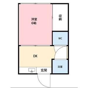 こゆき荘(1K/1階)の間取り写真
