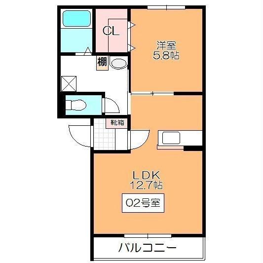 アレグリア(1LDK/4階)の間取り写真