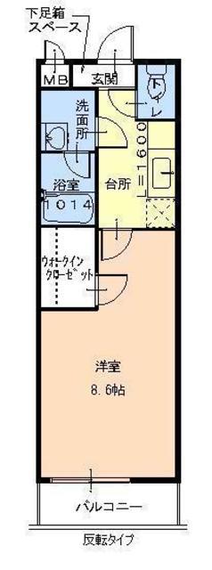 エステ・ラグーナ八番館(1K/2階)の間取り写真