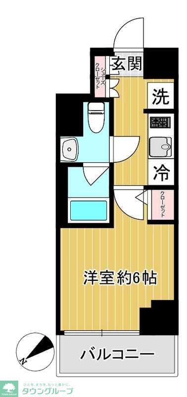 SHOKEN RESIDENCE横浜鶴見IV(1K/9階)の間取り写真