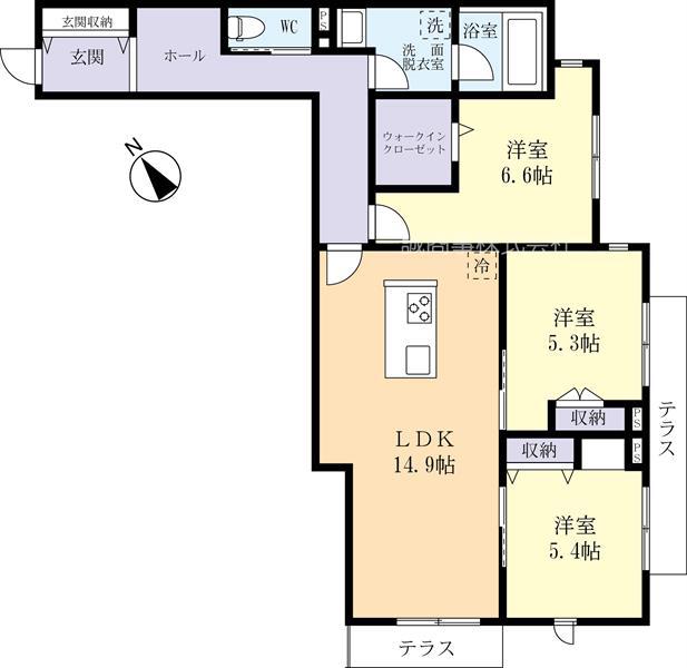 REGULUS(3LDK/1階)の間取り写真
