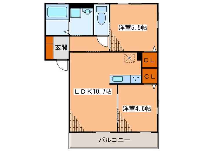 レジデンス・ハラIII(2LDK/1階)の間取り写真