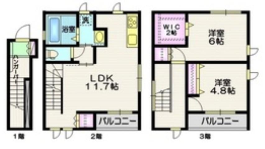 ル・ラレーヌ(2LDK/1階)の間取り写真