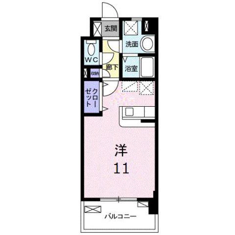 サンセール宮ノ陣(ワンルーム/2階)の間取り写真
