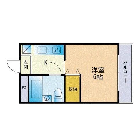 大産赤坂ビル(1K/6階)の間取り写真