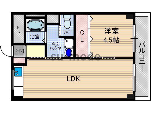 もりかずマンション南茨木(1LDK/7階)の間取り写真