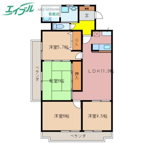 センチュリーハイランド(4LDK/1階)の間取り写真