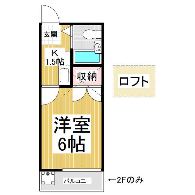 キャッスルピア(1K/2階)の間取り写真
