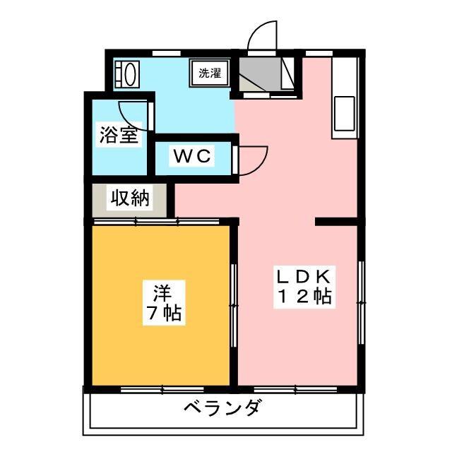 岳南ドミール(1LDK/3階)の間取り写真