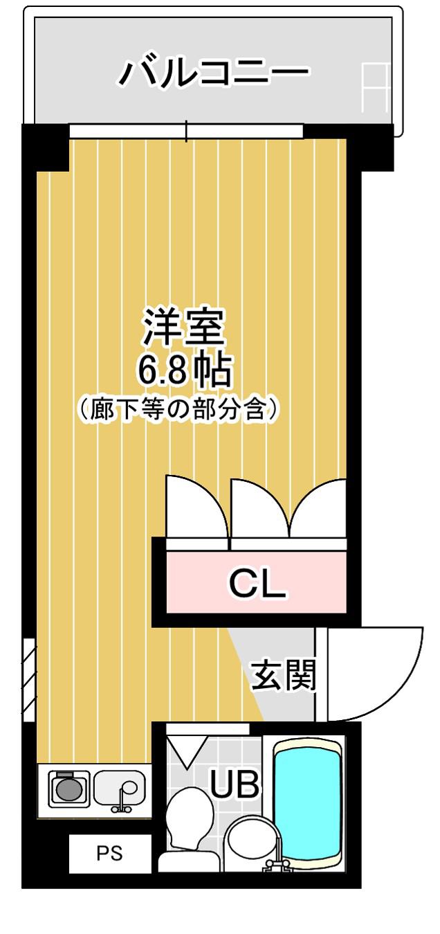 ハイツLUNA(ワンルーム/3階)の間取り写真