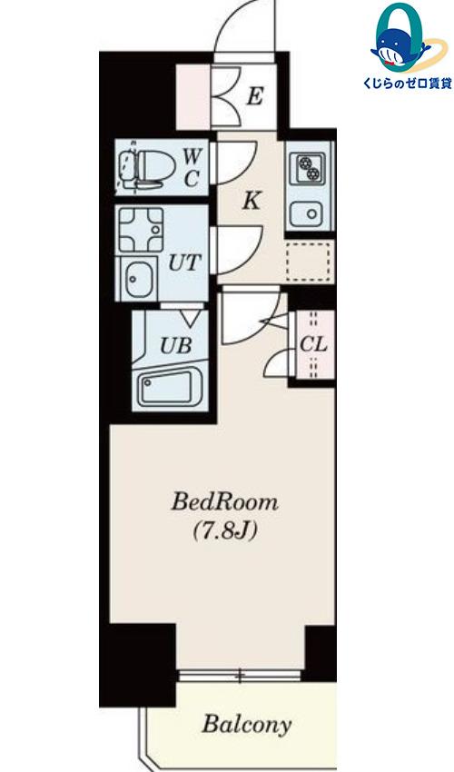 S-RESIDENCE葵(1K/14階)の間取り写真