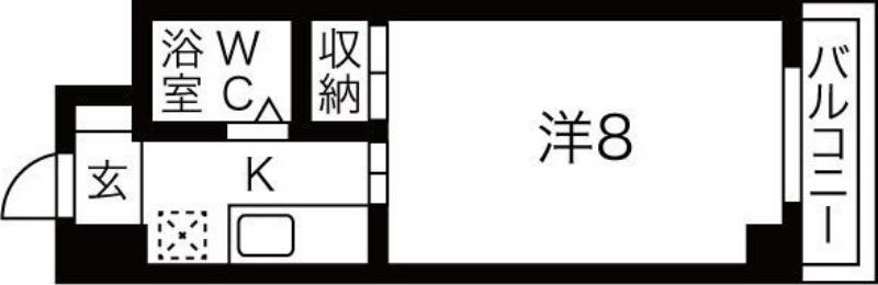 第2クインビル(1K/2階)の間取り写真
