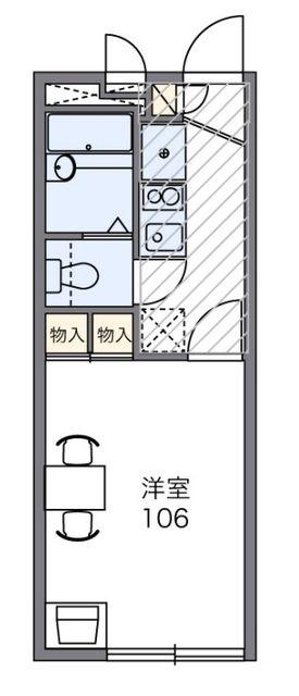 レオパレスポートサイド(1K/1階)の間取り写真