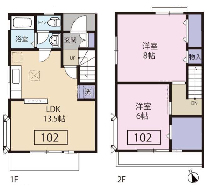 シャルマンコート(2LDK/1階)の間取り写真